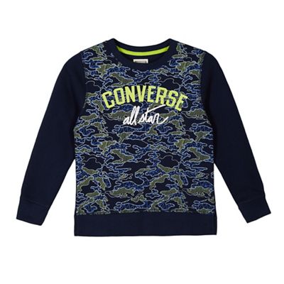Converse Boys' navy geo map design jumper